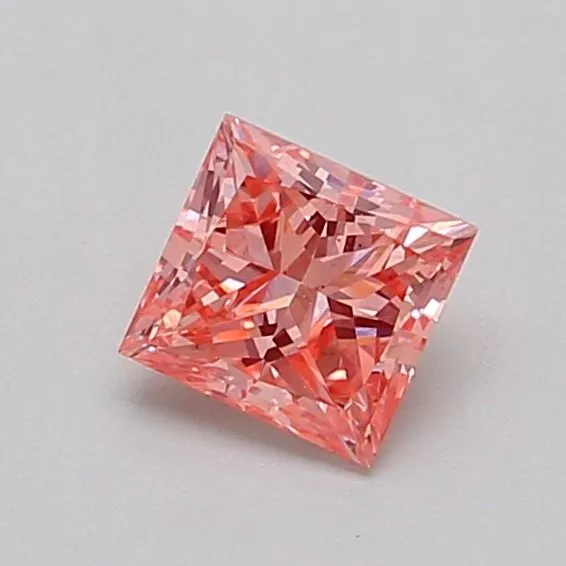 0.56ct PRINCESS Fancy Vivid Pink VS2 Coloured Lab diamond
