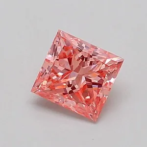 0.56ct PRINCESS Fancy Vivid Pink VS2 Coloured Lab diamond