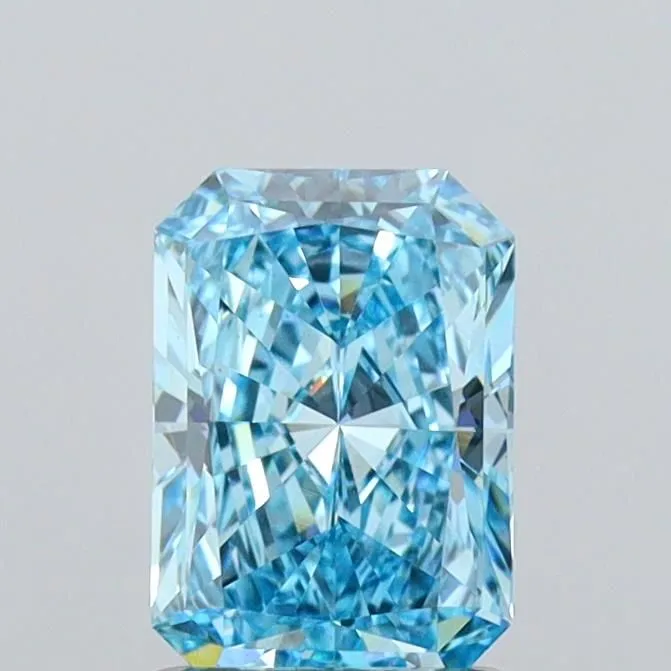 1.37ct RADIANT Fancy Vivid Blue VS1 Coloured Lab diamond