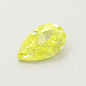 0.48ct PEAR Fancy Intense Yellow VS2 Coloured Lab diamond