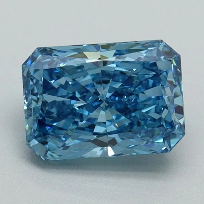 1.21ct RADIANT Fancy Vivid Blue VS1 Coloured Lab diamond