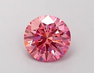 0.49ct ROUND Fancy Vivid Pink SI2 Coloured Lab diamond