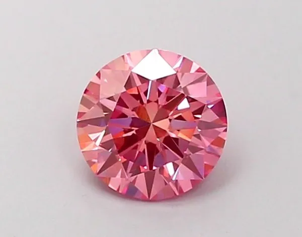 0.49ct ROUND Fancy Vivid Pink SI2 Coloured Lab diamond