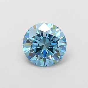 1.04ct ROUND Fancy Vivid Blue VS1 Coloured Lab diamond