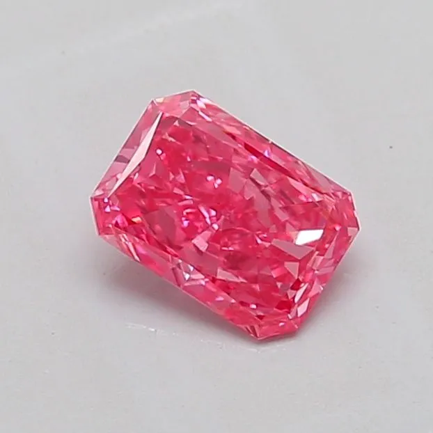 0.85ct RADIANT Fancy Vivid Pink VS1 Coloured Lab diamond