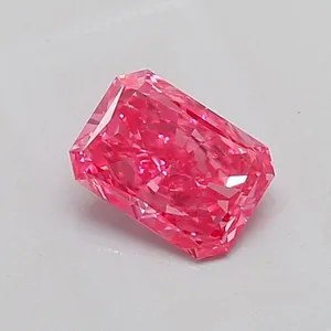 0.85ct RADIANT Fancy Vivid Pink VS1 Coloured Lab diamond