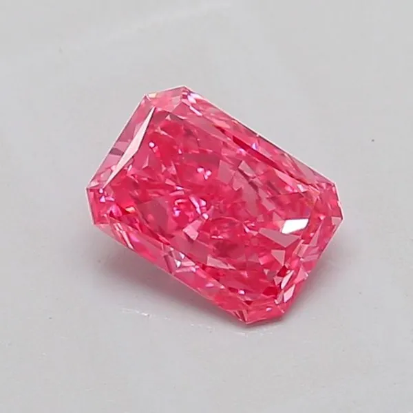 0.85ct RADIANT Fancy Vivid Pink VS1 Coloured Lab diamond