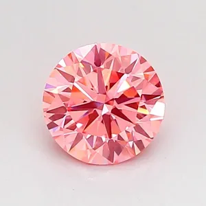 0.66ct ROUND Fancy Vivid Pink VVS2 Coloured Lab diamond