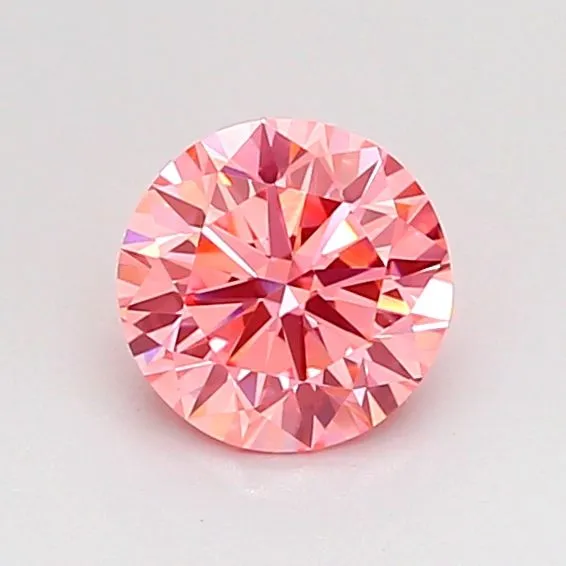 0.66ct ROUND Fancy Vivid Pink VVS2 Coloured Lab diamond