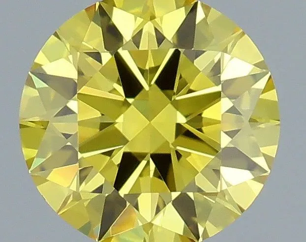 0.49ct ROUND Fancy Vivid Yellow VS1 Coloured Lab diamond