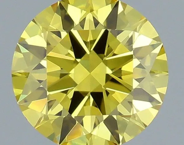 0.49ct ROUND Fancy Vivid Yellow VS1 Coloured Lab diamond