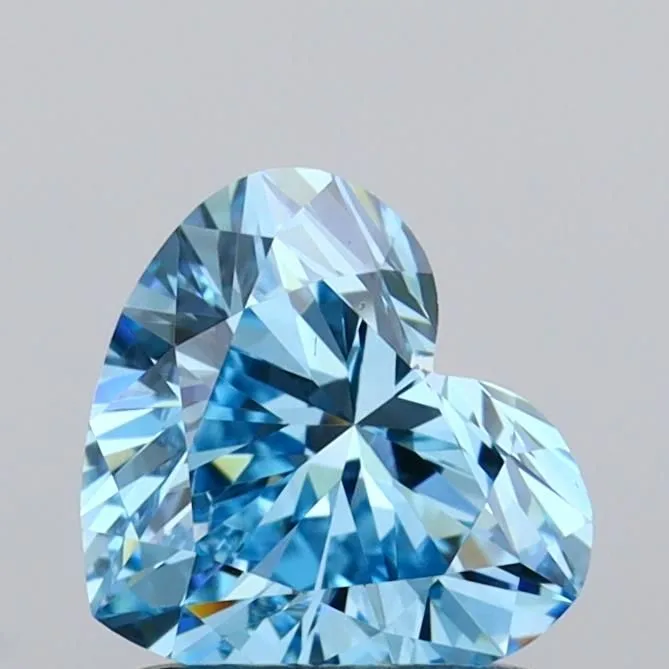 1.06ct HEART Fancy Vivid Blue VS1 Coloured Lab diamond