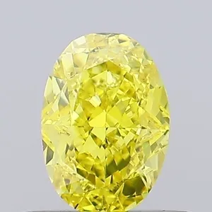 0.57ct OVAL Fancy Vivid Yellow VVS2 Coloured Lab diamond