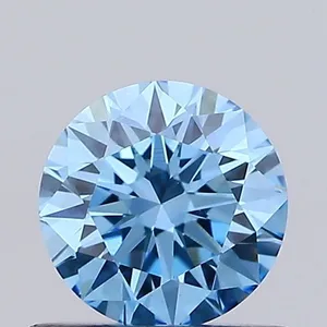 0.62ct ROUND Fancy Vivid Blue VS1 Coloured Lab diamond