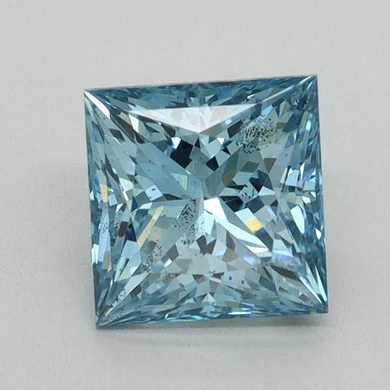 1.50ct PRINCESS Fancy Vivid Blue SI1 Coloured Lab diamond