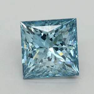 1.5ct PRINCESS Fancy Vivid Blue SI1 Coloured Lab diamond