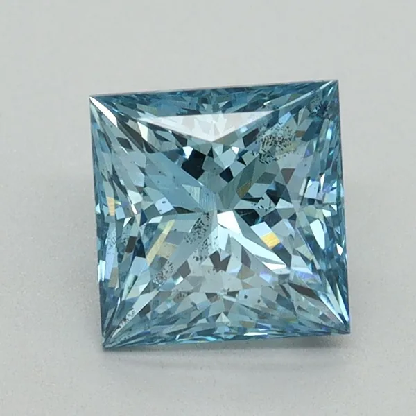 1.5ct PRINCESS Fancy Vivid Blue SI1 Coloured Lab diamond