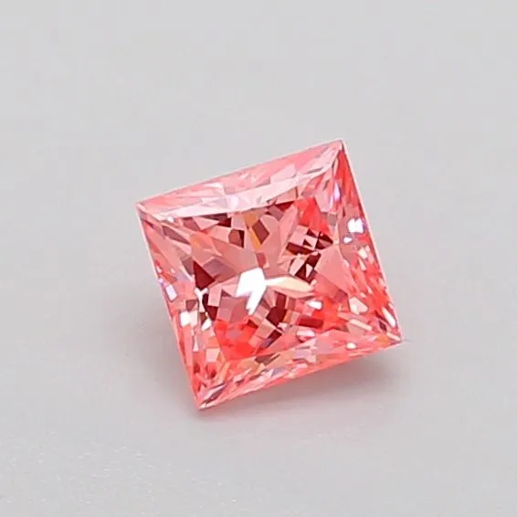 0.37ct PRINCESS Fancy Vivid Pink SI1 Coloured Lab diamond