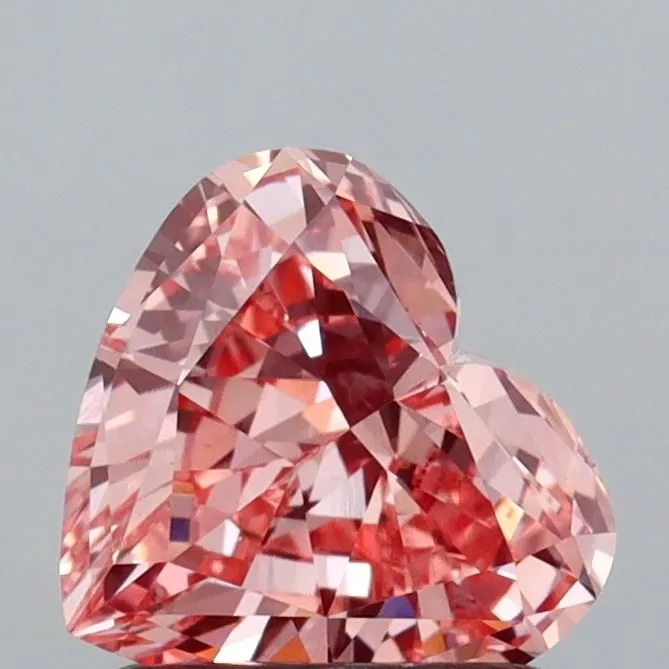 1.06ct HEART Fancy Vivid Pink VS2 Coloured Lab diamond
