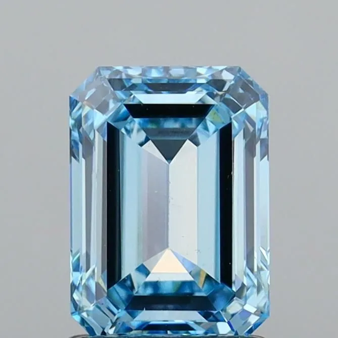 1.69ct EMERALD Fancy Intense Blue VS1 Coloured Lab diamond