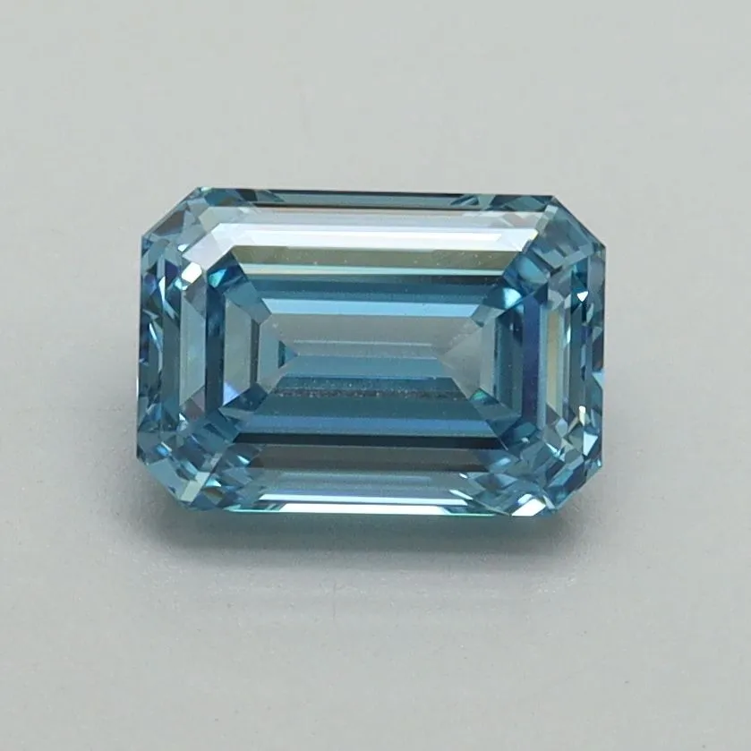 1.10ct EMERALD Fancy Vivid Blue VVS2 Coloured Lab diamond