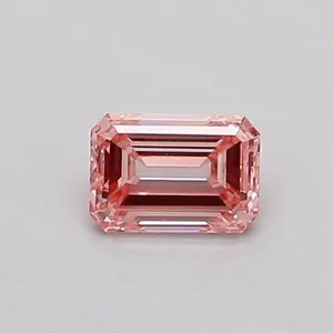 0.33ct EMERALD Fancy Intense Pink VS2 Coloured Lab diamond