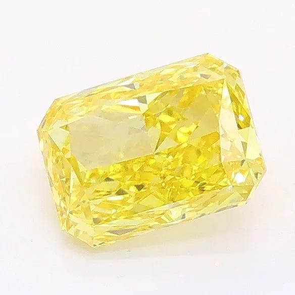 1.16ct RADIANT Fancy Vivid Yellow VVS2 Coloured Lab diamond