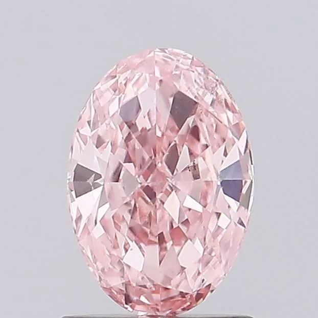 0.98ct OVAL Fancy Vivid Pink VS2 Coloured Lab diamond