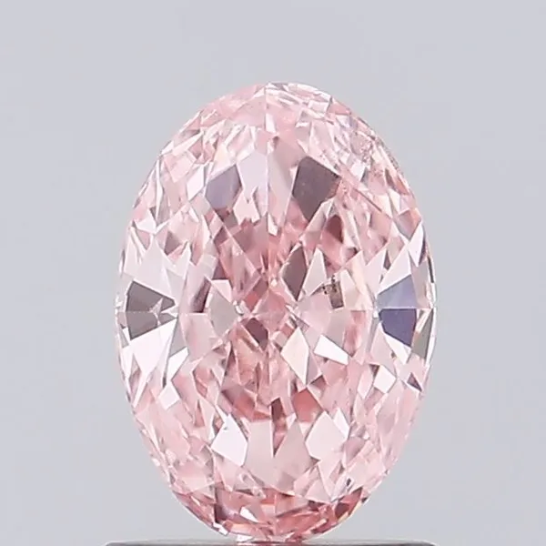 0.98ct OVAL Fancy Vivid Pink VS2 Coloured Lab diamond