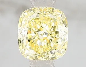 1ct CUSHION Fancy Vivid Yellow VS2 Coloured Lab diamond