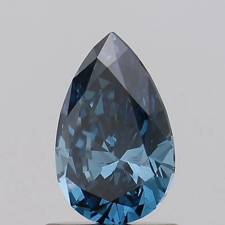 0.79ct PEAR Fancy Vivid Greenish Blue VS2 Coloured Lab diamond