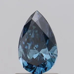 0.79ct PEAR Fancy Vivid Greenish Blue VS2 Coloured Lab diamond
