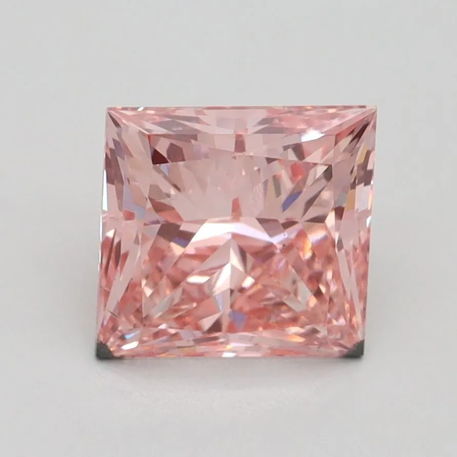 2.00ct PRINCESS Fancy Intense Pink SI1 Coloured Lab diamond
