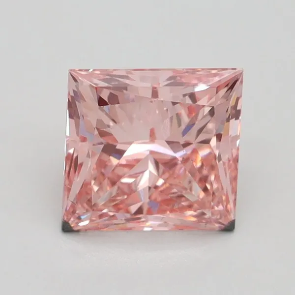 2ct PRINCESS Fancy Intense Pink SI1 Coloured Lab diamond