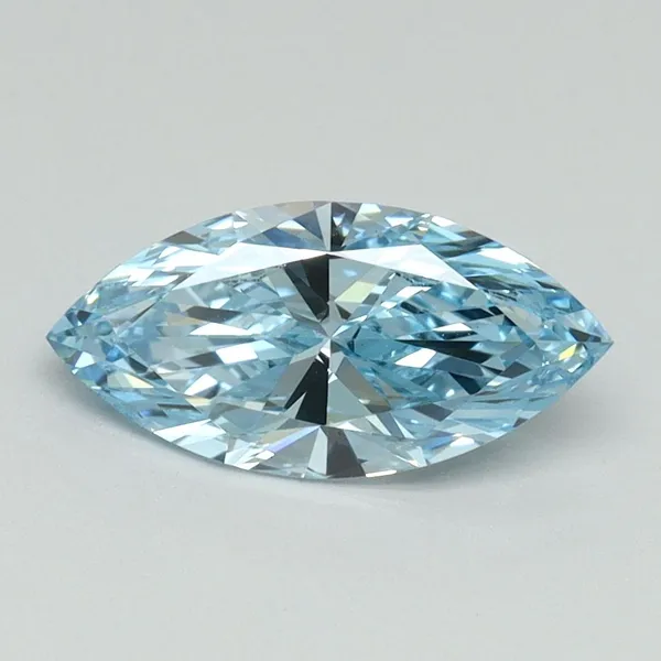 1ct MARQUISE Fancy Vivid Blue VS1 Coloured Lab diamond