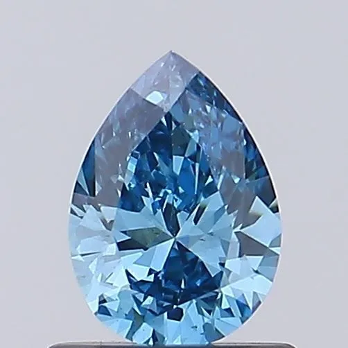 0.69ct PEAR Fancy Vivid Blue VS2 Coloured Lab diamond