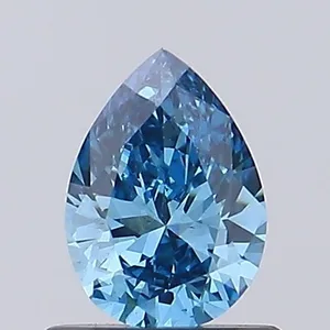 0.69ct PEAR Fancy Vivid Blue VS2 Coloured Lab diamond