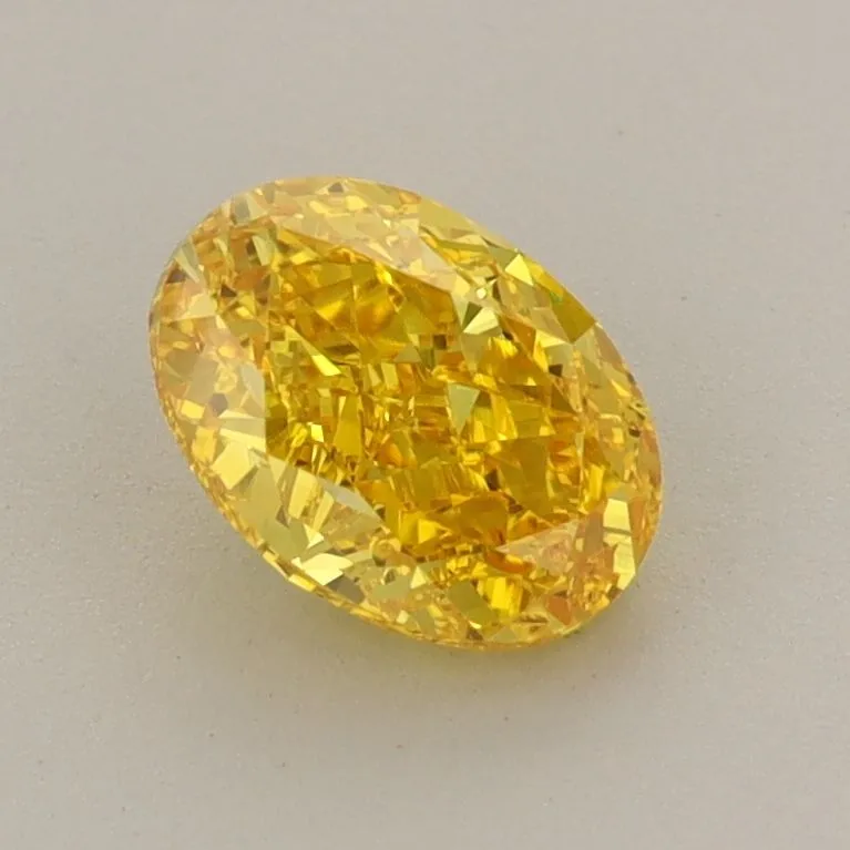 1.01ct OVAL Fancy Vivid Yellow VVS2 Coloured Lab diamond