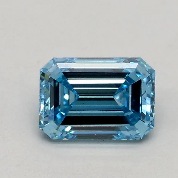 0.51ct EMERALD Fancy Intense Blue SI1 Coloured Lab diamond