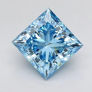 1.51ct PRINCESS Fancy Vivid Blue VS1 Coloured Lab diamond