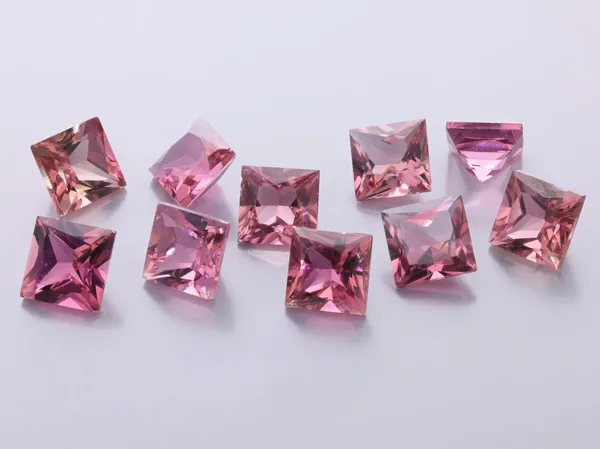 0.75ct Pink Tourmaline, Square cut gemstone