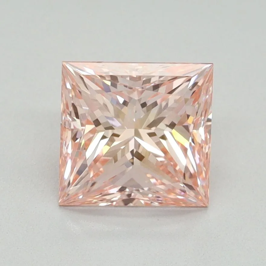 1.63ct PRINCESS Fancy Intense Pink VVS2 Coloured Lab diamond