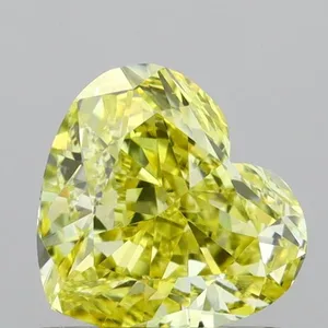 1.1ct HEART Fancy Intense Yellow VS1 Coloured Lab diamond
