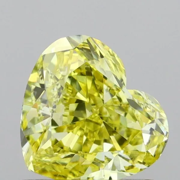 1.1ct HEART Fancy Intense Yellow VS1 Coloured Lab diamond