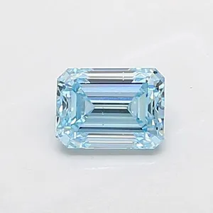 1.01ct EMERALD Fancy Vivid Blue VS2 Coloured Lab diamond