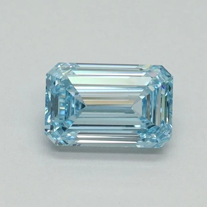 0.55ct EMERALD Fancy Vivid Blue VVS2 Coloured Lab diamond