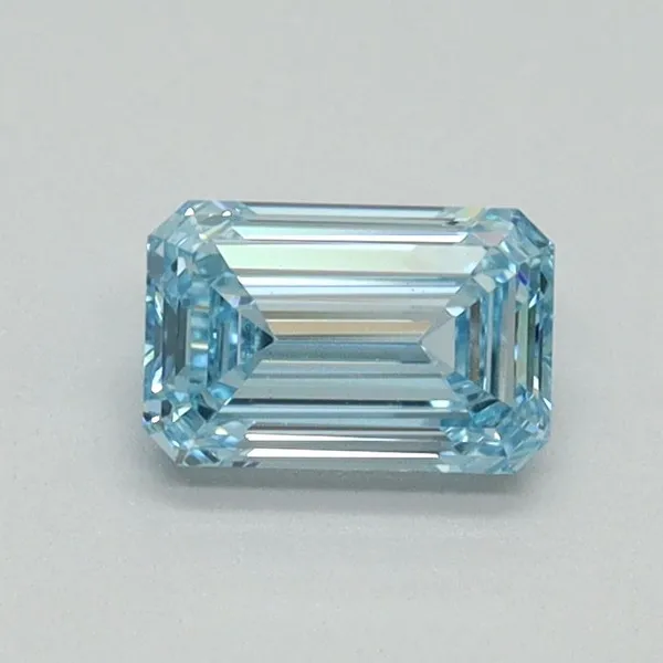 0.55ct EMERALD Fancy Vivid Blue VVS2 Coloured Lab diamond