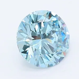 1.01ct ROUND Fancy Vivid Blue VS1 Coloured Lab diamond