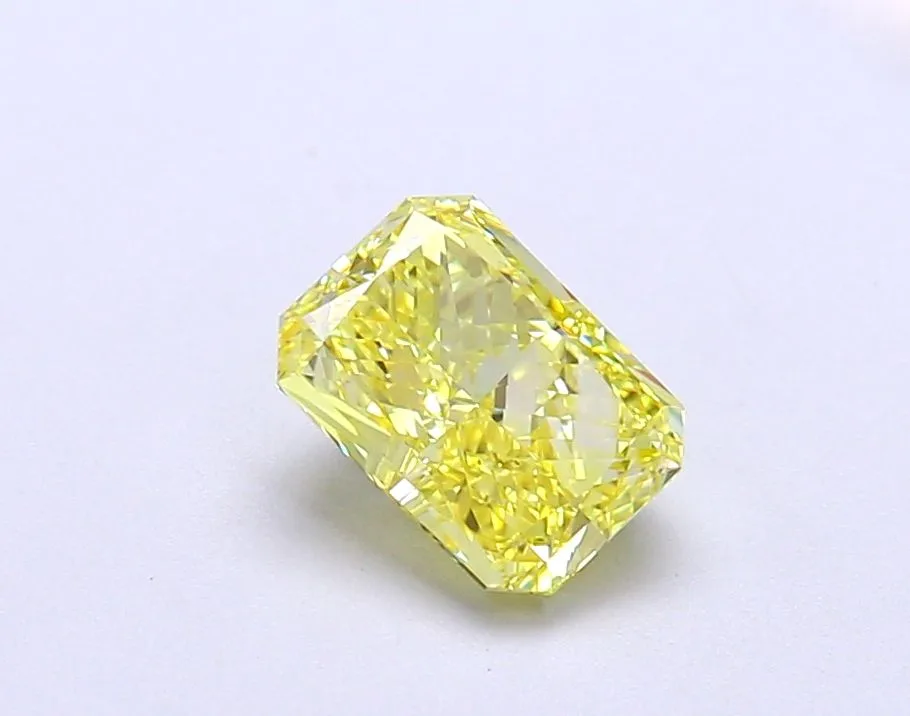 1.14ct RADIANT Fancy Vivid Yellow IF Coloured Lab diamond