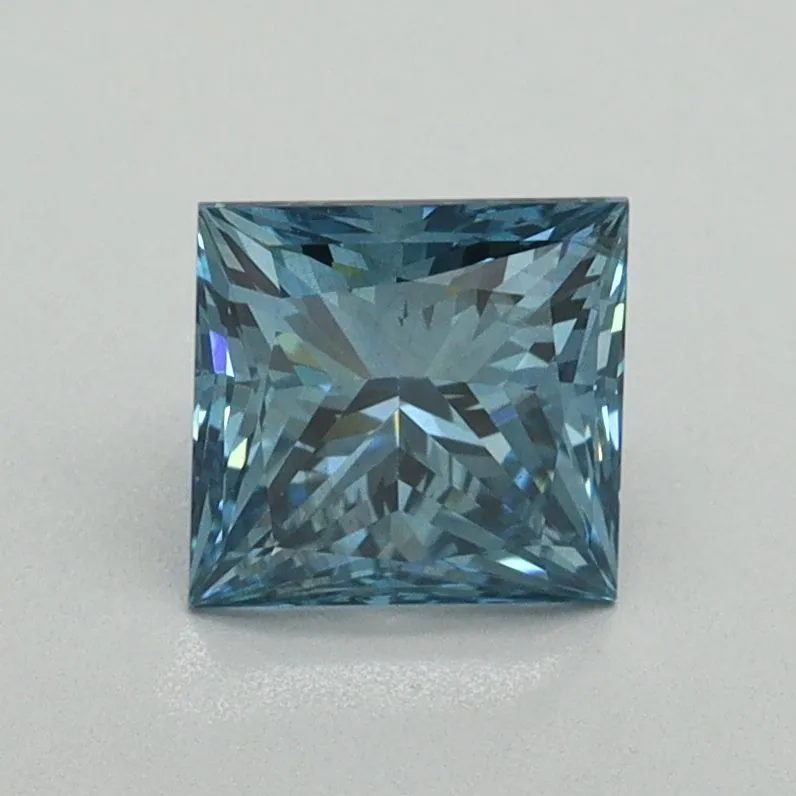 1.16ct PRINCESS Fancy Vivid Blue VS2 Coloured Lab diamond